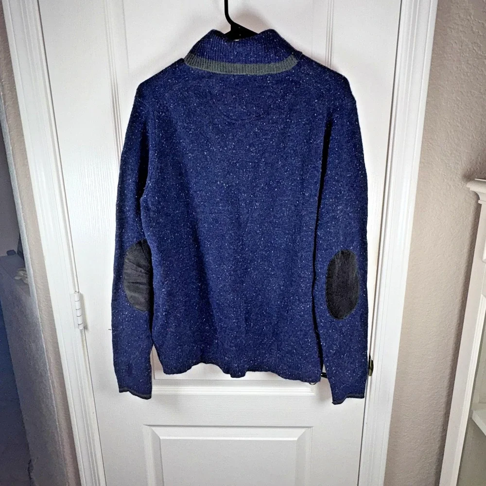 JoS. A. Bank Men's Navy Blue Speckled Pullover Sweater Medium – Elbow Pads,‎ NWT